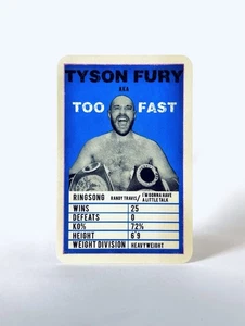 2016 Boxing Ringwalk TYSON FURY RC Trading Card 3.25” UK Top Trumps BLUE BASE - Picture 1 of 3