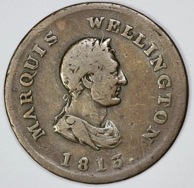 1813 Canada Marquês of Wellington Commerce Token candido na Irlanda - Imagem 1 de 3