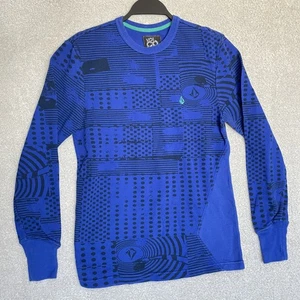 Volcom VTG Mens Size SMALL Rogan Printed Thermal Long Sleeve Shirt Blue 90s Y2K - Picture 1 of 12