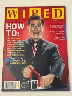 WIRED Magazine Aug 2006 Stephen Colbert Cover – Very Good Condition Foto 1 de 3