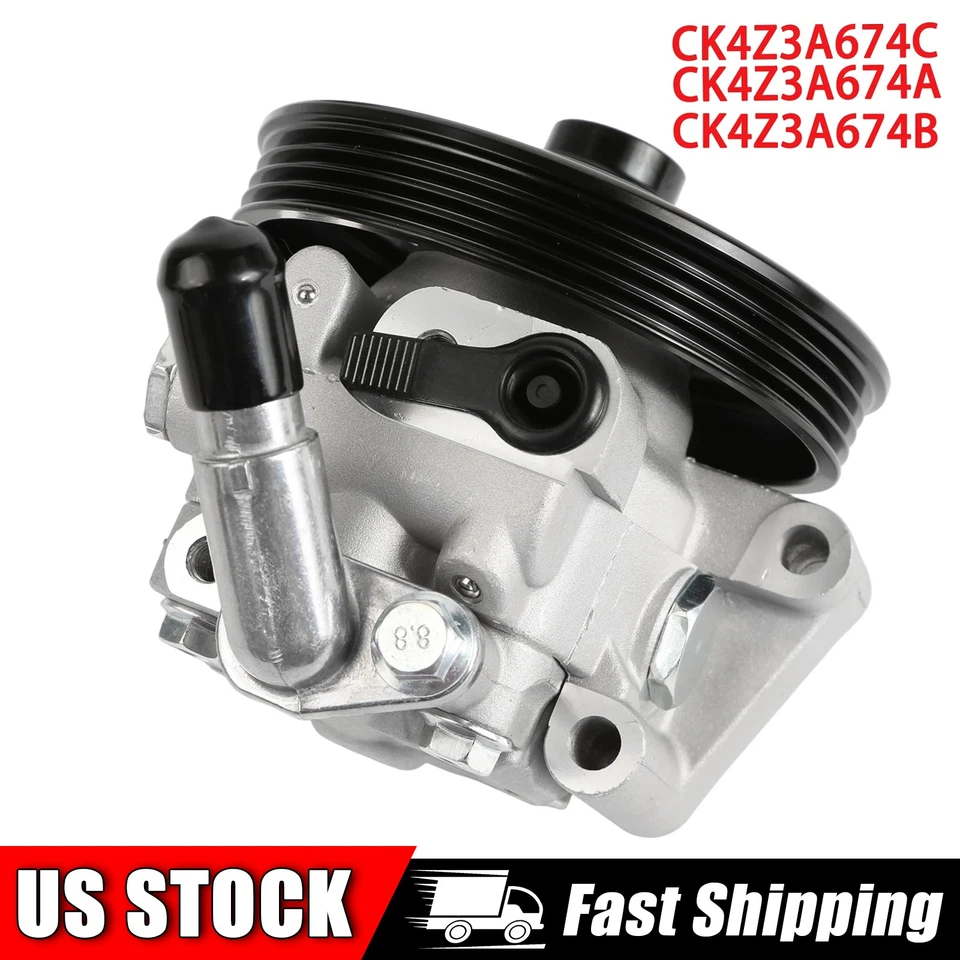 Power Steering Pump with Pulley For Ford Transit-150 250 350 2015-2024 3.5L 3.7L - Image 1 of 4