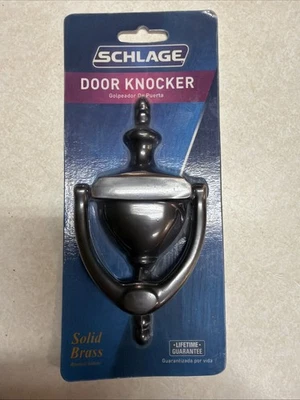 Golpeador de puerta de latón macizo Schlage SC2-3125-716 5-5/16 pulgadas, bronce envejecido Foto 1 de 2