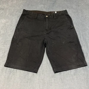 Volcom Chino Shorts Mens 33 Black Cotton Stretch Logo Streetwear Outdoor Summer - Picture 1 of 15