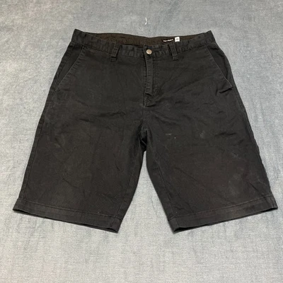 Volcom Chino Shorts Mens 33 Black Cotton Stretch Logo Streetwear Outdoor Summer - Image 1 of 4