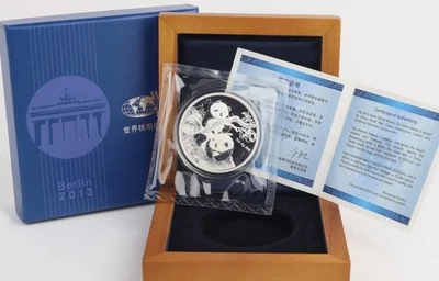 2013 China Berlin World Money Fair Panda 1 oz .999 Silver Proof Mint Medal OGP - Image 1 of 4