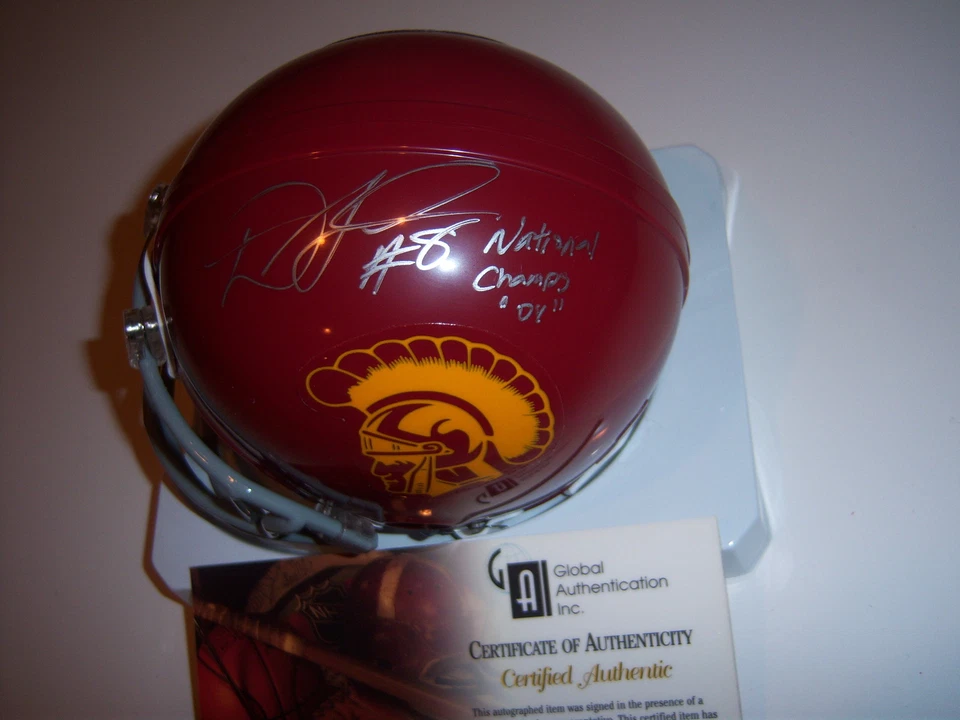 DWAYNE JARRETT USC TROJANS O1 CAMPEONES NACIONALES, PANTERAS CON CERTIFICADO DE AUTENTICIDAD FIRMADO MINI CASCO Foto 1 de 1