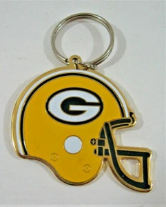 2 Vintage Green Bay Packers Football Helmet Logo Hvy Metal Keychain Old Stock - Picture 1 of 2