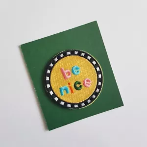 PAPERGANG 'BE NICE' Iron on Patch UNUSED - FREE POSTAGE - Picture 1 of 1
