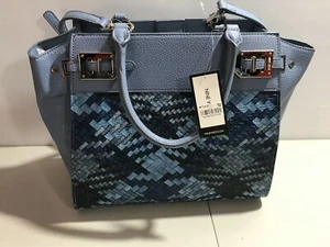NEW WITH TAGS NINE WEST Gleam Team SHOULDER BAG PURSE SATCHEL BLUE - Picture 1 of 11