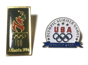 USA Olympic VTG Enamel Pin LOT Atlanta 1996 Green 100 Years & Sydney 2000 Summer - Picture 1 of 11