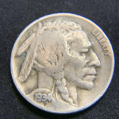 RARE! 1934 “D” US 5c Five Cent Buffalo/Indian Head Nickel! - Image 1 of 4