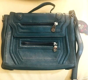 Mischa Barton Lovely NWT Anderson Tote Petrol Blue Pockets Carry Strap RR$65.00 - Picture 1 of 4