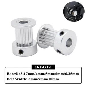 5 piezas/lote GT2 16 dientes aluminio polea de distribución diámetro 4 mm 5 mm 6 mm 6,35 mm - Imagen 1 de 18