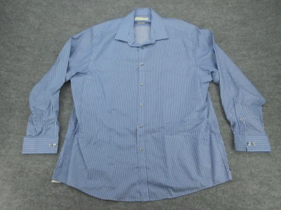 Camisa Michael Kors Para Hombre 17.5 Azul No Hierro Manga Larga Botón Adulto 17.5 34-35 Foto 1 de 4