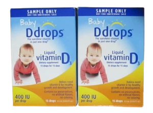 Baby D drops Liquid Vitamin D3 400 IU/Drop 15 Drops 0.5 mL 0.016 fl oz Exp 10/26 - Picture 1 of 8