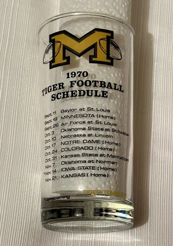 1970 Missouri University Tigers Football Mizzou Glass Cover