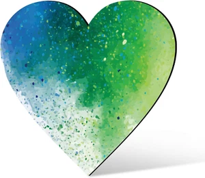 Wooden Hearts for Crafts, 9.84In Blue & Green Unfinished Wood Heart Cutouts Hear - Picture 1 of 7