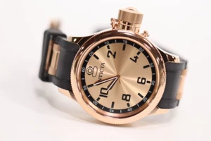 Invicta Men s 1439 Russian Diver Rose Dial Black Rubber Watch -Need battery - Picture 1 of 8