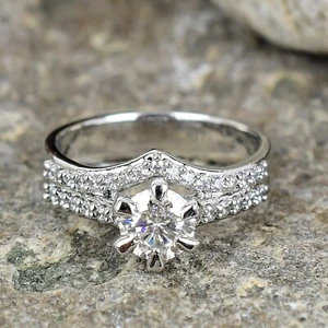 Moissanite Ring 925 Sterling Silver Ring For Women Wedding Ring Personalize Gift - Picture 1 of 4