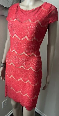 bebe Y2K Vintage Round Neck Lace Short Sleeve Bodycon Club Party Mini Dress XS - Image 1 of 4