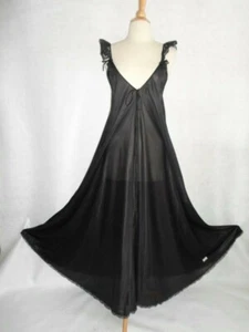 Vintage CHRISTIAN DIOR Full Sweep Negligee SHEER Nightgown MISS DIOR To 46 Bust - Picture 1 of 9