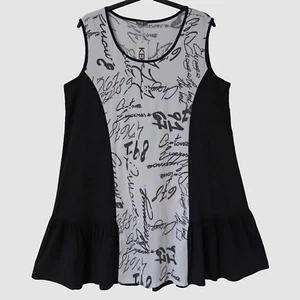 KEKOO Schlankzauber! Tunika Long-Shirt 48-50 (3) A-Linie Volants schwarz-weiß - Bild 1 von 4