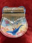 Kalimba Resin Epoxy 17 Keys Girl On Whale Lovely Condition ,With Case