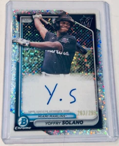 2024 Bowman Chrome HTA Choice Speckle Refractor /299 Yoffery Solano Marlins - Bild 1 von 2