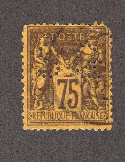 FRANCE  #102A  USED  (PERFIN ''SG'') - Image 1 of 1