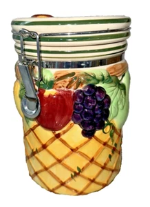 Canisters Gourmet Home Accents Fruit with Locking Lid Ceramic - Picture 1 of 1