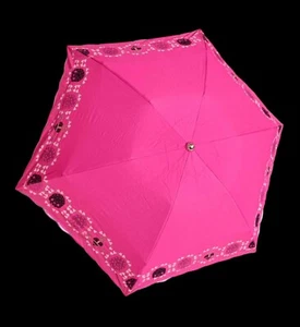Vivienne Westwood Folding Umbrella Pink Skull Logo Embroidered - Picture 1 of 15
