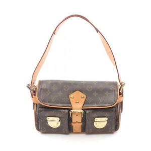 LOUIS VUITTON Hudson PM Shoulder Bag M40027 Monogram canvas Brown Used Women LV - Picture 1 of 11
