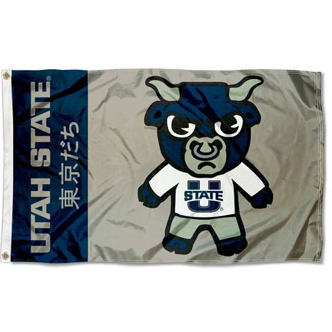 Utah State Aggies Kawaii Tokyodachi Mascot 3x5 Banner Flag Cover