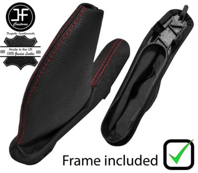 ROT NAHT PERFORATED LEDER HANDBREMSE+KUNSTSTOFFRAHME F?R MG ZT ZT-T 99-05 - Imagen 1 de 2