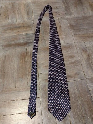Corbata de seda Stonehenge para hombre azul marino con estampado de bandera de América 59" x 3 3/4" hecha en EE. UU. Foto 1 de 4