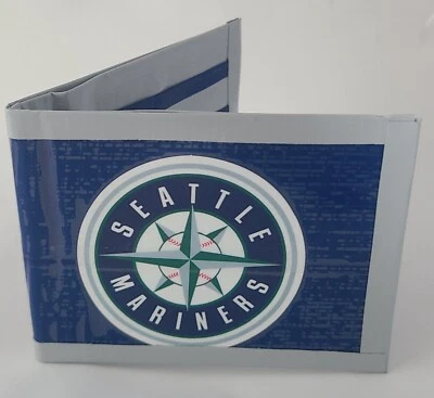 Seattle Mariners Bi-Fold Duct Tape Wallet MLB baseball handmade minimalist - Image 1 of 3
