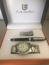 Luis Cardini Watch, Pen, and Money Clip Gift Set - New