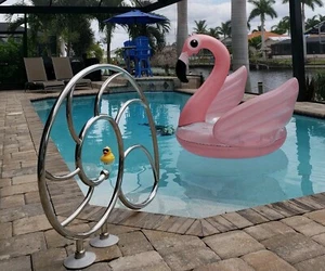 Pool Handrail, Stainless Steel Custom Rail, Nautilus Art Sculpture, Handrail - Picture 1 of 10