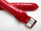 Red glossy Alligator print 14 MM leather watch band strap 
