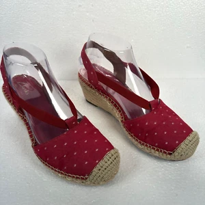 Clarks Petrina Kaelie Espadrille Wedges Womens 7M Red Fabric Closed Toe Artisan - Bild 1 von 9