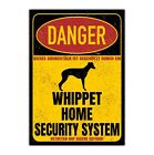 Whippet Chart Znak Danger Security System Znak na drzwi Dziecko psa Znak ostrzegawczy 