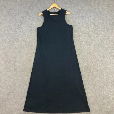 Vestido para mujer Jac + Jack talla 14 negro maxi algodón sin mangas largo elástico 44622 Foto 1 de 4