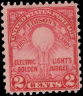 SAVOYSTAMPS USA Scott # 654 1929 FVF MLH 2c EDISON LAMP CV-$ 11.30