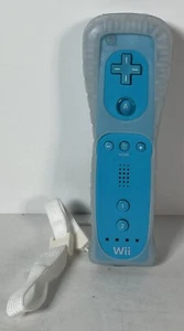 Official Nintendo Wii Controller Wiimote Remote Blue RVL-003 w/ Sleeve TESTED! - Picture 1 of 9
