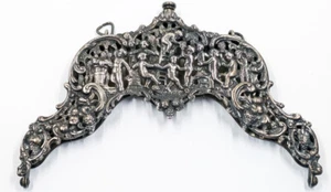Nouveau Sterling Silver Putti Cherub Grapes Purse Bag Frame American Antique - Picture 1 of 14