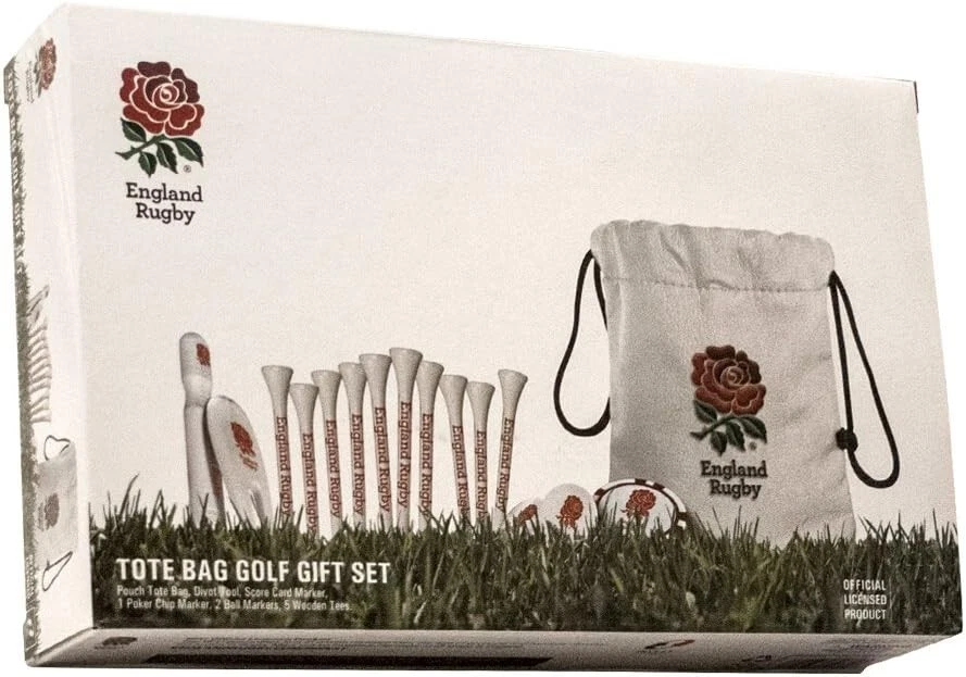 Inglaterra Rugby Golf Set de Regalo Bolsa de Mano - Blanco Foto 1 de 1