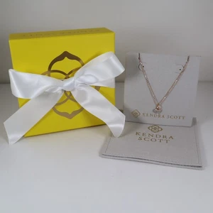 Kendra Scott Ari 18k Rotgold Vermeil weißer Diamant 18in Herz Halskette Konvolut - Bild 1 von 11