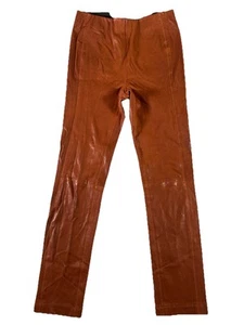 Rag and Bone Lamb Leather Pants Women’s Size 6 (26w) Cognac Brown - Picture 1 of 9