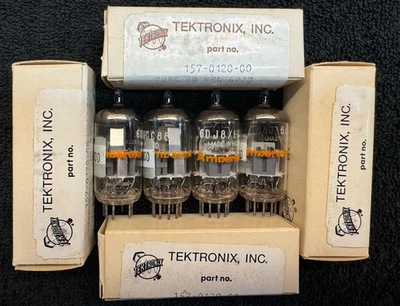 Tubos de audio Textronix Quad Amperex 6DJ8 NUEVO EN CAJA emparejados Holanda Foto 1 de 4