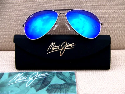 Gafas de sol polarizadas personalizadas MAUI JIM MAVERICKS oro rosa y azul Hawaii B264-16R Foto 1 de 4